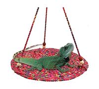Gissroys Reptile Summer Hammocks Lizards Hammocks Bearded Dragons Round Crochet Mesh Hammock Bed Crochet Accessories Small Animal Habitats