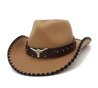 Gissroys RoleplayCowboy Caps For Adult WideBrim Fedoras Hat With Hat Belt RolePlay Cowboy Carnivals Party Costume Accessories Halloween Party For Women