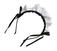 Gissroys Ruffle Maid Headband Bowknot Ruffled Hair Hoop Maid Hair Band Cosplay Costume Accessory for Women Halloween Cosplay Fashion Headwear