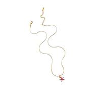 Gissroys Sea Themed Sea Star Necklace Trendy Pendant Neckchain Stainless Steel Jewelry For Casual Outfit Or Gift Giving Collarbone Chain