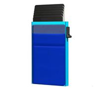 Gissroys Secure the card holder with blocking layer, multi-purpose non-theft card case for IC cards, paper money, do not skim, metal wallet, Blue