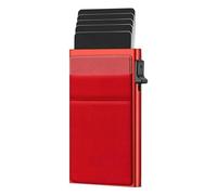 Gissroys Secure the card holder with blocking layer, multi-purpose non-theft card case for IC cards, paper money, do not skim, metal wallet, red