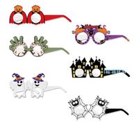 Gissroys Set of 6 Funny Halloween Party Glasses Paper Glasses Witches Bat Pumpkin Glasses Frame Cosplay Dressing Party Decorations