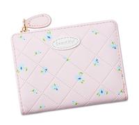 Gissroys Simple Wallet Stylish Coin Bags Lovely Wallet PU Leather Change Purse Flower Print Short Purse with Card Holder Bifold Pu Leather Change Stylish Short Lovely Card Holder