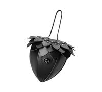 Gissroys Small Size Strawberry Coins Wallet Strong PU Construction Compact Portable Stylish Vintage Strawberry Belt Purse, black, Mass Beauty