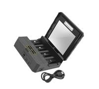 Gissroys Solar Battery Charging Adapter 4 Slot USB C Battery Charging Adapter Portable Charging Adapter For 26650/21700/18650/18500 Rechargeable Battery