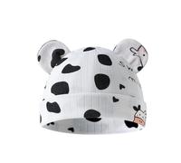 Gissroys Spring Hat Kid Baby Caps Breathable Bear Ear with Cute Pattern Infant Soft Caps for Boys Girls 0-6 Months Baby with Print, dairy cow, One Size
