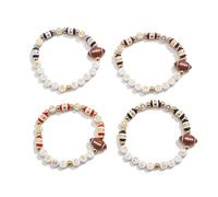 Gissroys Stylish Football Charm Bracelet for Men and Women Adjustable Letter Beads Bangles Stackable Team Spirits Jewellery Handmade Bracelet, one size, As described