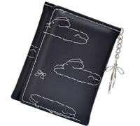 Gissroys Unique PU Wallet with Cartoon Sheets and Rabbit Decorations Card Holder for Women and Girls Korean Style Party Travel Wallet Search, black, Mass beauty
