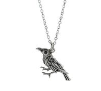 Gissroys Vintage Inspire Crow Pendant Necklace Punk Rock Accessory Sturdy Alloy Chain Gothic Jewelry For Women Men Gothic Jewelry