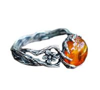 Gissroys Water Drops Amber Marble Amber Beeswax Silver Inlay Simple Temperament Delicate Small Gemstones Boho Jewellery Transparent Stone, As described