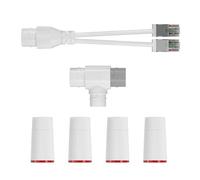 Gissroys Waterproof 2 Port Ethernet Splitter ABS Texture Networks Adapter for a Stable Connection in the Humid Environment Ethernet Connection Suitable
