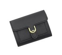 Gissroys Women's Wallet Simple Triufold Wallets PU Leather Wallet Short Wallet Small Triufold Cash Card Bag Compact Wallets Women Short, black, Mass beauty