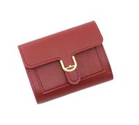 Gissroys Women's Wallet Simple Triufold Wallets PU Leather Wallet Short Wallet Small Triufold Cash Card Bag Compact Wallets Women Short, red, Mass beauty