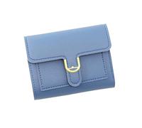 Gissroys Women's Wallet Simple Triufold Wallets PU Leather Wallet Short Wallet Small Triufold Cash Card Bag Compact Wallets Women Short, Blue, Mass beauty