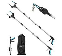 Grabber Reacher Tool Heavy Duty, 2-Pack 44" Foldable Grabbers for Elderly with Upgraded Rotating Anti-Slip Jaw & 2 Drawstring Bags, Strong Magnetic, Sturdy Reaching Assist Tool for Trash Pick Up, Aid