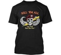 Gisyygg Vintage Kill Em All Let God Sort Em Out 1985 Retro T-Shirt Black
