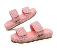 Git-up Ladies Arch Support Slippers with Adjustable Double Hook & Loop Closure, Durable EVA Sole for Indoor/Outdoor, PINK UK 5-6