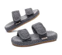 Git-up Ladies Arch Support Slippers with Adjustable Double Hook & Loop Closure, Durable EVA Sole for Indoor/Outdoor, GRAY UK 6.5-7.5