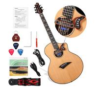 Gitafish Folk Acoustic Guitar Built-in Effector Kids Adult Beginner Spruce 41'' Cutaway JF Barrel Folk Guitarra Strap Tuner Capo 6 Steel Strings Rock Folk Guitar