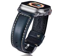 Gitalian Leather Band Compatible with Apple Watch Band 49mm 46mm 45mm 44mm 42mm for Men, Genuine Leather Replacement Strap for iWatch Ultra2/1 Series10 9 8 7 6 5 SE2, retro blue