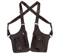 Gitekain Anti Theft Bag Men, Pu Leather Shoulder Bag, Shoulder Harness, Sturdy Build, Usable Adjustable Multi Pocket Cross Body Pouch, Travel for Camping Hiking, Black, 27.5x31cm