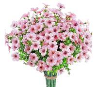 Gitekain Artificial Flowers, Faux Bouquet Decor, Realistic UV Resistant, Waterproof Outdoor Safe Design, Spring Blooms Petals for Porch, Home, Garden, Window Boxes, Pots, Vases
