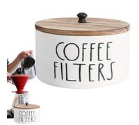 Gitekain Coffee Filter Holder, Rustic Wooden Farmhouse Decor with Lid, Coffee Filter Organizer, for Camping Travel Brew Pour Drip Serve