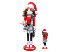 Gitekain Color Woman Nutcracker Centerpieces | Christmas Nutcracker Statue | Large Christmas Wooden Nutcracker Decoration for Home, Living Room, Hotel, Cafe