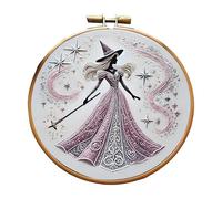 Gitekain Hand Embroidery Kit, Witch-Themed Sewing Supplies, Creative Craft Set, Beginners & Adults, Handy D I Y Needlework, Ideal for Halloween, Holidays, Birthdays 5.91x5.91 inches