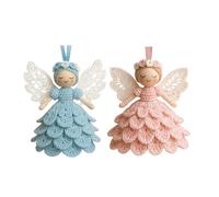 Gitekain Soft Plush - Handmade Yarn Crochet Kit, DIY Craft Set for Beginners, Soft Charming Angel Ornaments, Craft Set for Beginners, Ideal to a Christmas Tree, Holiday Seasonal Celebration, 5.91 in