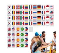 Gitekain Travel Mahjong Sets, Strategy Game Blocks, National Flag Mahjong Tiles, 64 Piece Portable Pack Set, Building Activity Kit for Party, Home, Adults, Family Night Fun, 1.42x1.02x0.71 Inches