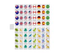 Gitekain Travel Mahjong Sets, Strategy Game Blocks, National Flag Mahjong Tiles, 64 Piece Portable Pack Set, Building Activity Kit for Party, Home, Adults, Family Night Fun, 1.42x1.02x0.71 Inches
