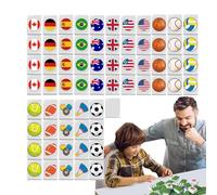 Gitekain Travel Mahjong Sets, Strategy Game Blocks, National Flag Mahjong Tiles, 64 Piece Portable Pack Set, Building Activity Kit for Party, Home, Adults, Family Night Fun, 1.42x1.02x0.71 Inches