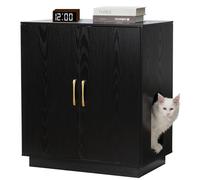Gitelsnour Cat Litter Box Enclosure, 30.9'' High Large Cat Litter Box Furniture, Modern Cat Litter Box Enclosure Furniture with Hidden Storage, Side Table, End Table, Black GCLB003BK