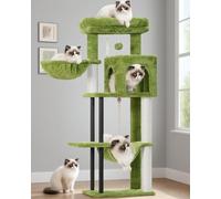 Gitelsnour Cat Tree, Cat Tower for Indoor Cats, 43.3 inch Cat Tree Tower with Sturdy Steel Tube, Hammock, Cat Condo for Small Cats and Kittens, Scratching Post, Green GCT004SGR