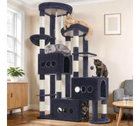 Gitelsnour Sturdy Cat Tree with 3 Large Cat Condos, 3 Platfroms, 71.7'' Cat Tree Tower for Indoor Cats Large Adult, Heavy Duty Cat Tower with 10 Scratching Posts for 20 lbs+Cats, Drak Gray GCT036G