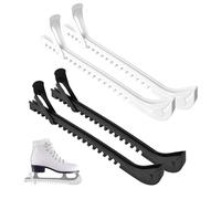 giteo bedding 2 Pairs Ice Skate Guards, Blade Covers with Tight Heel Straps, Adjustable Protector, Skating Accessories for Hockey, Figure Skating (Black, White)