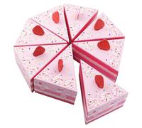 giteo bedding 32 Pcs Triangle Cake Boxes, Paper Favour Candy Boxes, Cardboard Gift Packaging Biscuit Cookies Dessert Containers for Party Weddings Birthdays and Festive Occasions (Pink)
