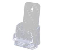 Gitohoni Acrylic Brochure Holder, Document Stand, Leaflet Stand, Flyer Holder with Material and Slanted Back for Reception, Office, Restaurant, Display, A6 1 Tier