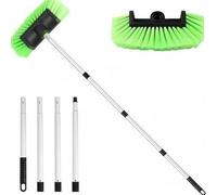 Gitohoni Brush Gentle Scrubber Soft Mop Head Removable Design PP Aluminum Alloy Construction for Vehicle Boat Glass Roof Suitable for Auto Maintenance Home Office , Green , 4-Section Pole