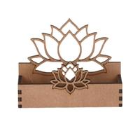 Gitohoni Business Card Holder Lotus Flower Wood Desktop Card Display Stand and Decorative Organizer Holder with Special Shape for Workplace Reception, L