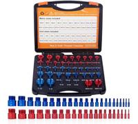 Gitohoni Compact Bolt Size Identifier Portable, Thread Checker, Accurate, Screw Thread Checker, for Garages, Blue and Red