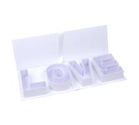 Gitohoni Empty Gift Box with The Letter "Love" - Sturdy Cardboard - Decorative Refillable Box for Flowers and Small Gifts - Creative Packaging for, White