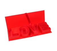 Gitohoni Empty Gift Box with The Letter "Love" - Sturdy Cardboard - Decorative Refillable Box for Flowers and Small Gifts - Creative Packaging for, red
