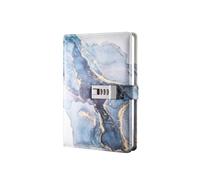 Gitohoni Lockable Diary Planner with Combination Lock Hardcover Faux Leather Closure and Stitched Edges suitable for school office travel creative writing, UV-Password Notebook-Dark Blue