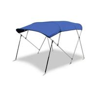 Gitohoni Marine Canopy Boat Top Bimini Cover Awning With Foldable Aluminum Alloy Frame And Oxford Cloth Canopy Suitable for fishing boats speedboats on water travel, Four Crossbeams Bow Bimini - 01