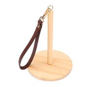 Gitohoni Portable Yarn Rack Spool Holder Thread Organizer Solid Wood PU Leather Structure with Base and Vertical Rod Suitable for Knitting Sewing Crochet Room