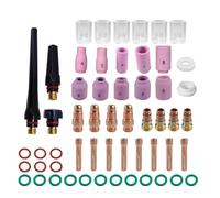 Gitohoni Torch Nozzles Set Gas Lens Kit Cup Collet Accessories with Transparent Cup Ceramic Copper Glass 17-18 -26 Units Suitable for Production Lines Prototype Builds Equipment Servicing
