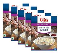 Gits Basmati Rice Kheer Dessert Mix 100g - A Traditional Popular Indian Dessert Made From Milk And Rice - Garnished With Almond Pistachios And Raisins Flavoured With Saffron And Cardamon (Pack of 5)